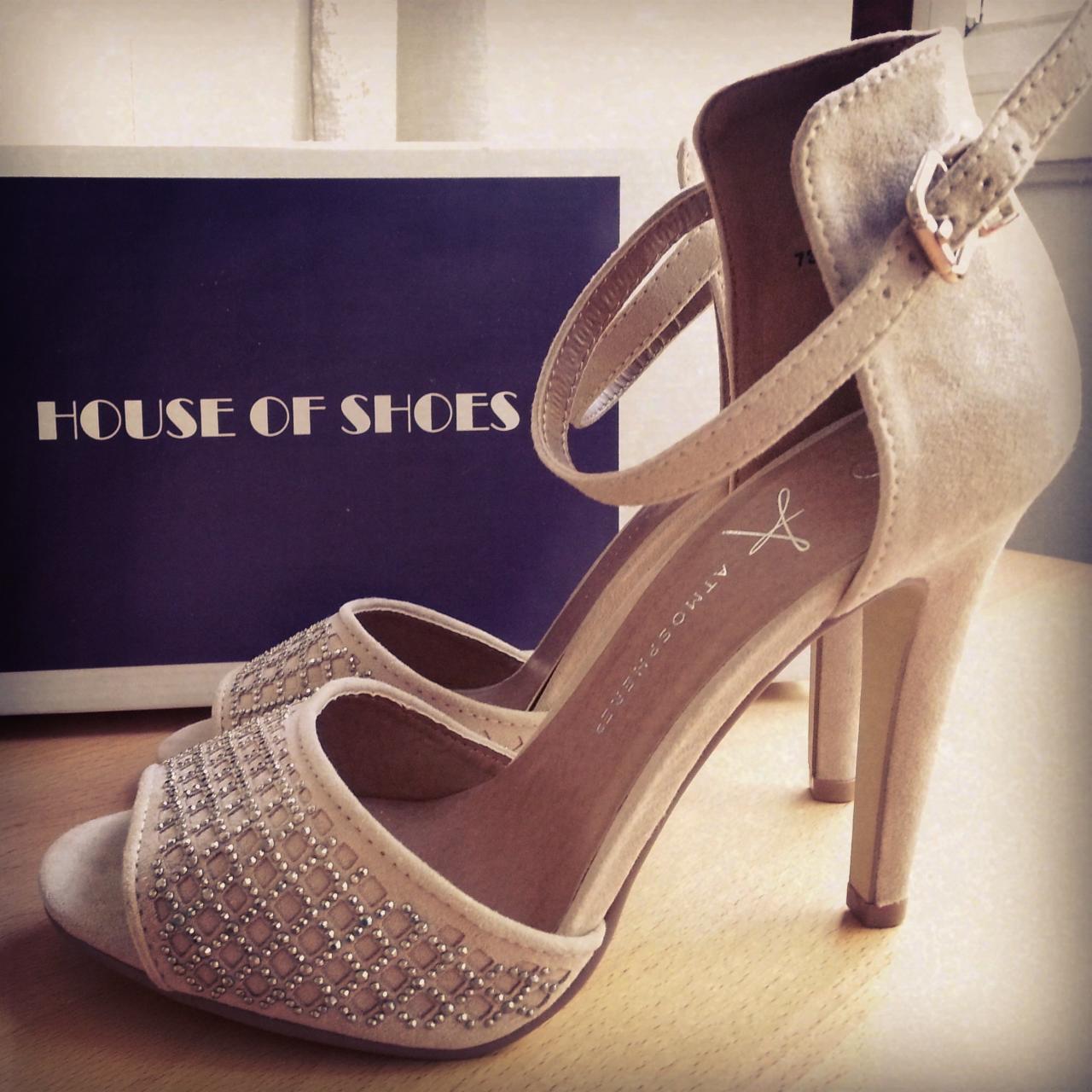 High Heeled Blush Sandals With Silver Beads 7 US / 5 UK / 38 EU on Luulla